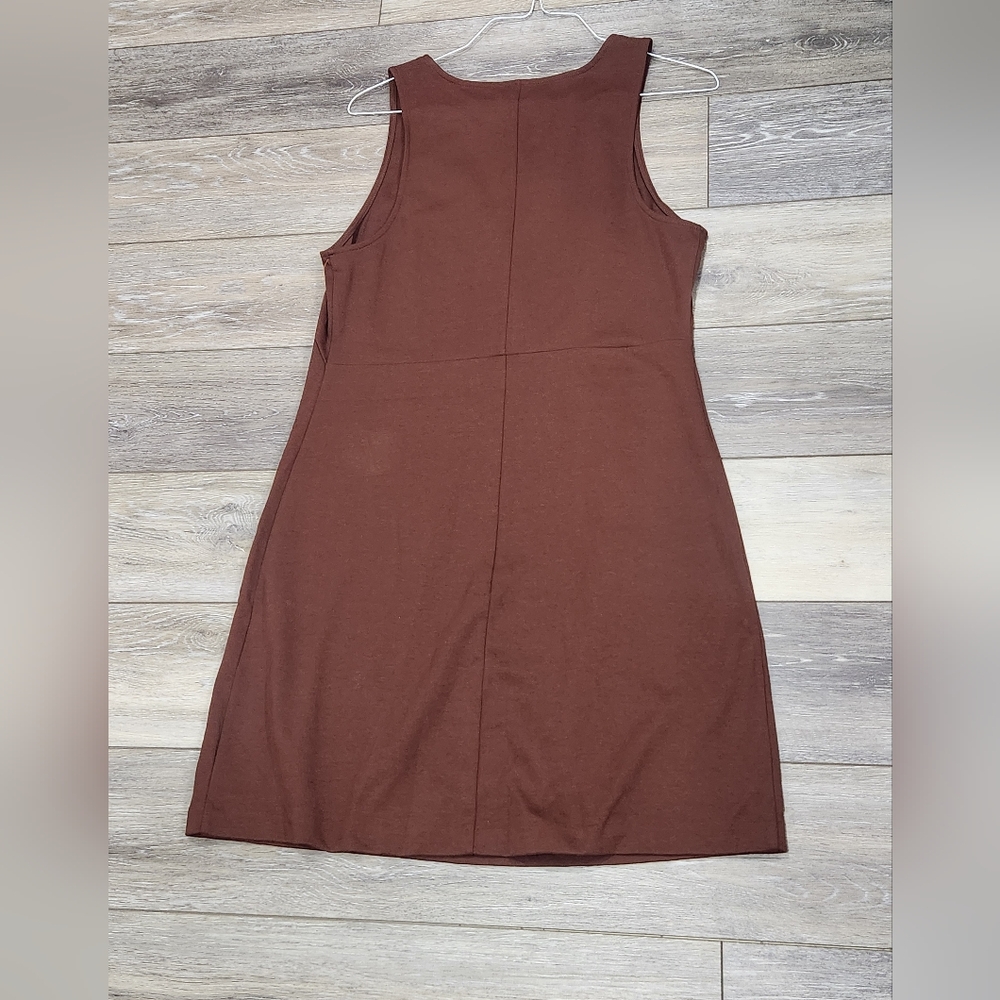 Everlane Brown 100% Cotton Shift Dress Size Large - Picture 7 of 7